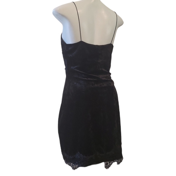 Guess velour/velvet bodycon dress mini dress square neck black night out - Picture 3 of 9